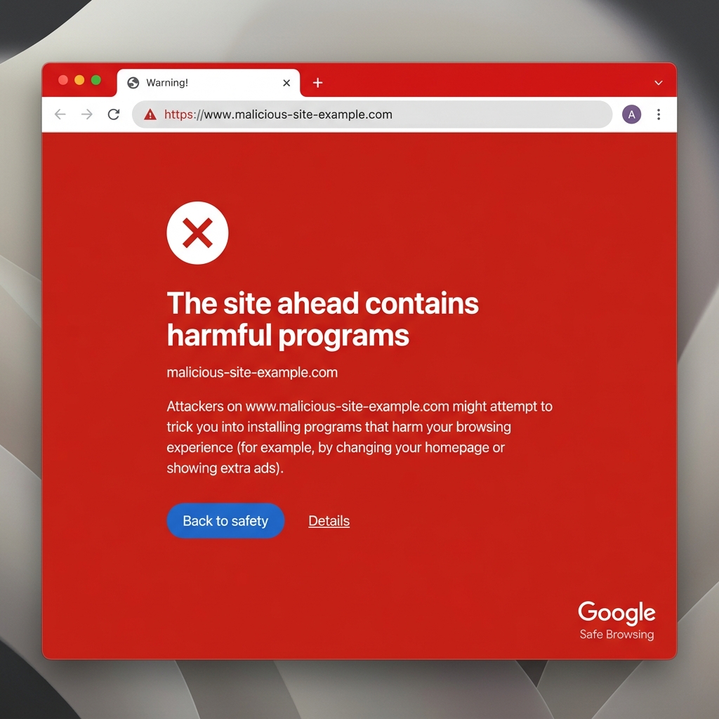 Google Safe Browsing Red Warning Screen