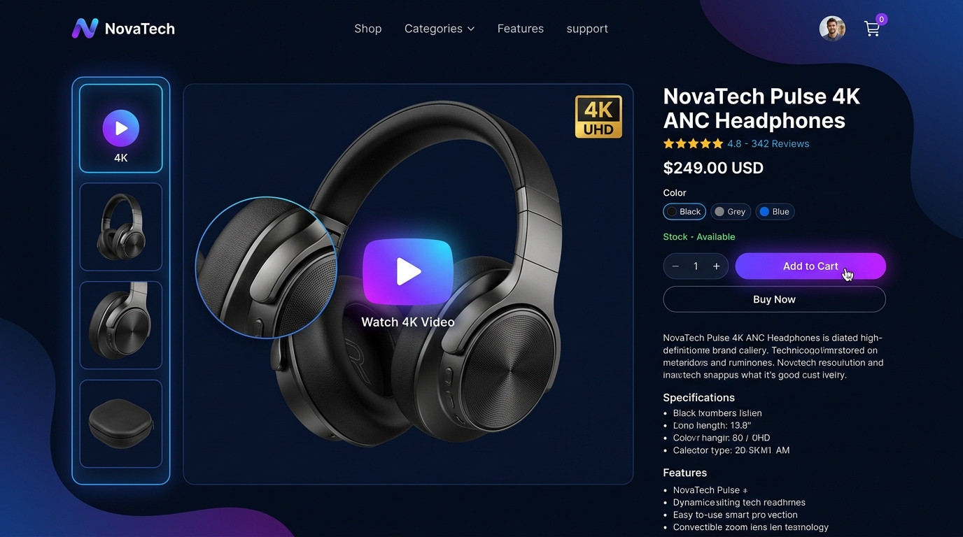 Nexura Product Video Media Gallery for WooCommerce Hero Interface
